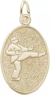 Gold-Plated Sterling Silver Martial Arts Oval Charm By Rembrandt • $35