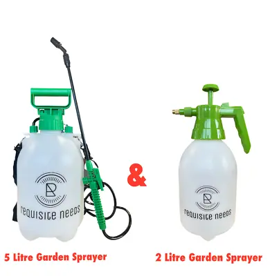 2L / 5L Garden Pressure Sprayer – Portable Hand Pump Chemical Weed Spray Bottle • £9.99
