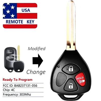 For Toyota Tundra Tacoma RAV4 Highlander Upgraded Remote Key Fob BAB237131-056 • $20.90