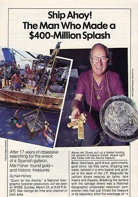 1984 Tv Article Mel Fisher Quest For The Atocha Sunken Spanish Galleon • $8.99