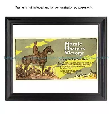 Bar Decor 1918-- Morale Hastens Victory Ww1 Propaganda War Poster 8x10  Print • $7.15