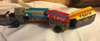 Antique Line Mar Toys Tin Japan Choo Choo Circus Wind Up Train Used Works Some • $33