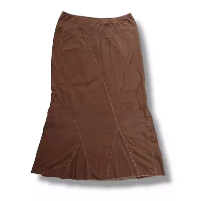 Mimi Maternity Skirt Brown Maxi Under Belly Panel Corduroy No Slit Size S • £15.42