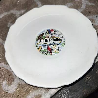 Vintage North Carolina State Souvenir Plate 5.75” Wide • $12.99