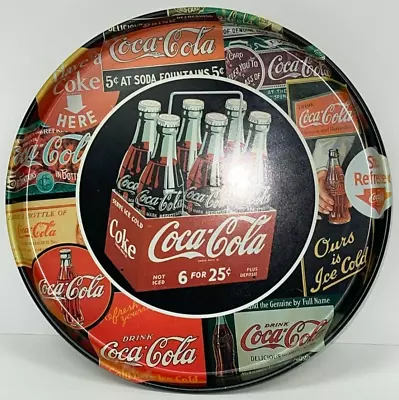 1998 Coca-Cola Serving Tray Featuring 1950s 6 Pack Carton W/ Vintage Memorabilia • $4.99