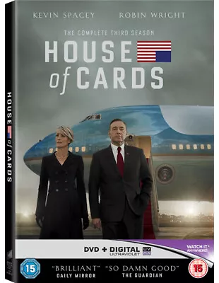 House Of Cards: The Complete Third Season DVD (2015) Kevin Spacey Cert 15 • £2.24