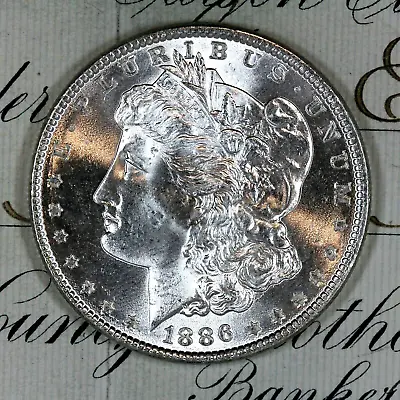 * 1886-P * CHOICE To GEM BU MS MORGAN SILVER DOLLAR * FROM ORIGINAL BANK BAG * • $119.95