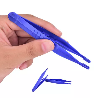 10pcs Disposable Medical First Aid Tweezer Small Plastic Tweezers Blue! HF • $6.29