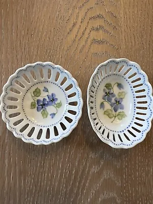$12 • Buy Andrea By Sadek Pair Of Trinket Dishes Floral Violets