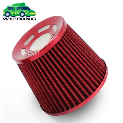 3  76mm Inlet High Flow Cold Air Intake Cone Replacement Dry Air Filter Red • $14.69