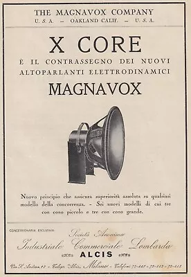 Y1691 Speakers Elettrodinamici Magnavox-X Core Advertising 1929 Vintage To • $10.80