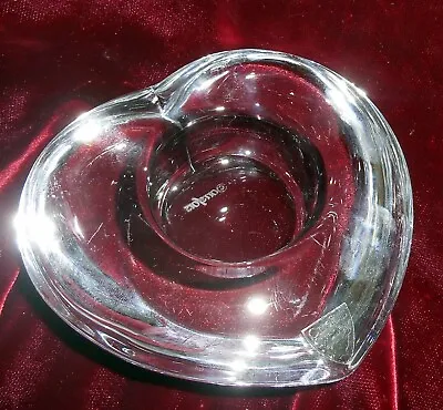 Orrefors Heart Amore Crystal Art Glass Votive Candle Holder Lars Hellsten W/Tag • $17.97