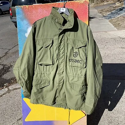 US Marine Corps M65 Military Field Jacket With Liner USMC Medium Zip Up Hood • $99.99