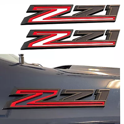 2  OEM Z71 Emblems Fender Badges For Silverado  84632695 Black Red 2019-22 • $39.05