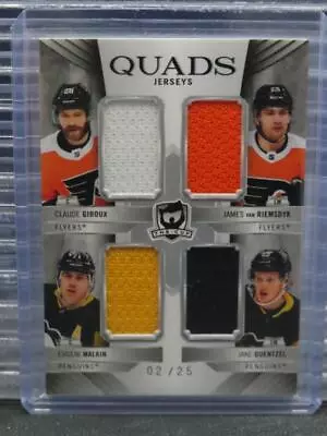 2020-21 The Cup Claude Giroux Van Riemsdyk Malkin Guentzel Quad GU Jersey #/25 • $0.99