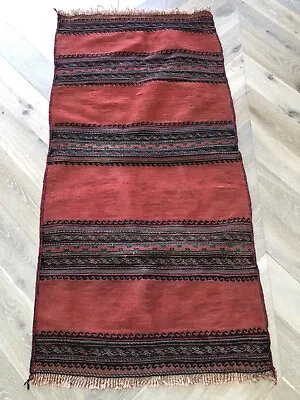 Handmade Wool Vintage Afghanistan Kilim Rug Size 130 X82 Cm • $195