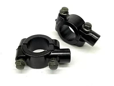 Motorcycle 7/8  22mm Handle Bar Mirror Mount Light Bar Holder Clamps Black NEW • $12.95