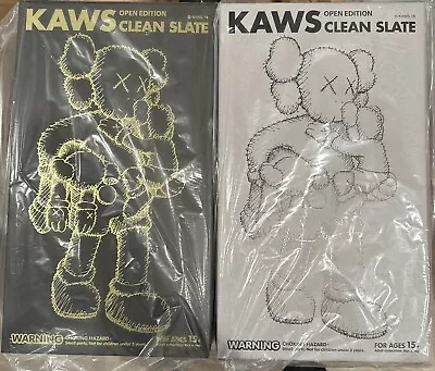 2018 KAWS Clean Slate Vinyl Figure - BLACK & GREY SET • $2100