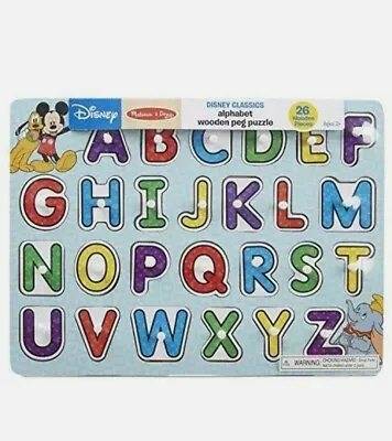 $17.99 • Buy 🆕 🔥 Melissa & Doug Disney Classics Alphabet Wooden Peg Puzzle (26 Pcs)