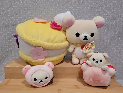 San-X Japan Rilakkuma Korilakkuma Bear Macaron Bakery Plush Toy Keychain Lot • $39.99