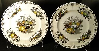 Mason's Fruit Basket Dinner Plates 10 1/4  Brown Multi-Color Set Of 2 • $27.99