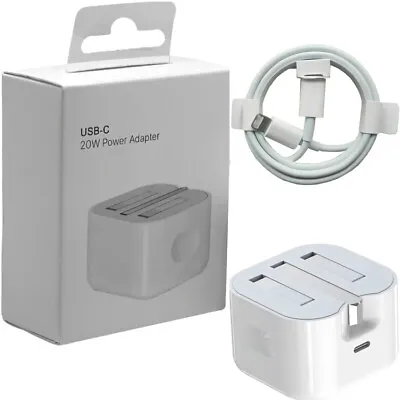 Genuine USB-C Fast Power Adapter Charger PD Plug/ Cable For IPhone 15/14/13/12 • £2.88