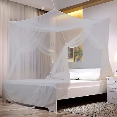 No-See-Um Mesh Square Mosquito Net For King Size Bed 2 Openings Netting Mosquito • $53.99