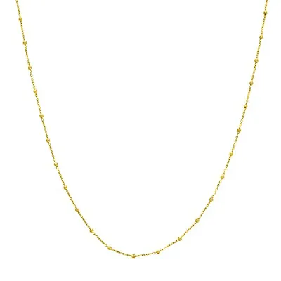 1.7mm Bead Cable Saturn Chain Necklace Real 14K Yellow Gold • $162.24