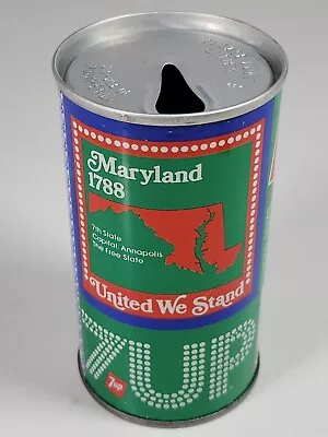 Vintage 7Up Soda Pop Can Straight Steel United We Stand States Maryland 1976 • $11.79