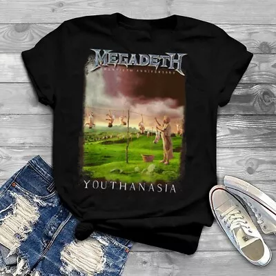 New Rare Megadeth - Youthanasia 2023 Black Men All Size  Shirt A045 • $17.99