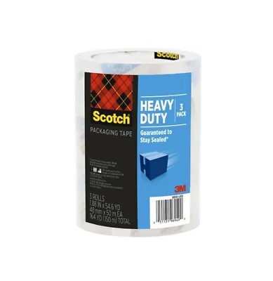 Scotch Heavy Duty Packaging Tape 1.88  X 54.6 Yd Designed For Packing 3 Rolls • $16.99