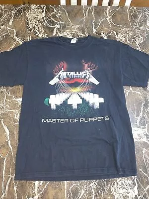 Vtg Y2K Metallica Master Of Puppets Tour T-shirt Sz L Grunge Rock Band • $34.99