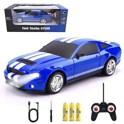 1:24 Scale Blue Ford Mustang Shelby GT500 Remote Control Car R/C Car Kids' Toy • $24.99
