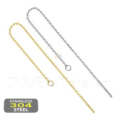 £2.69 • Buy Stainless Steel Pull Through Chain 8 10 Earrings Threader Loop Base Earring  235
