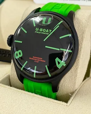 U-Boat Men's UB-8698-B Darkmoon 44.8mm Green Quartz Black PVD Watch • $1150