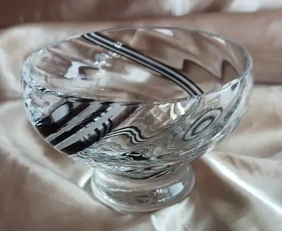 Caithness Glass Bowl (black & White Swirl) On Pedestal. • £5