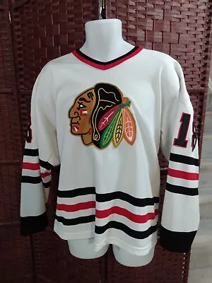 Vintage 80s Maska Denis Savard Chicago Blackhawks Jersey Stitched Mens Medium • $72.83