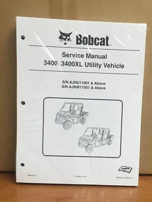 Bobcat 3400 3400XL Utility Vehicle Service Manual Shop Repair Book 2 # 6989606 • $42.30