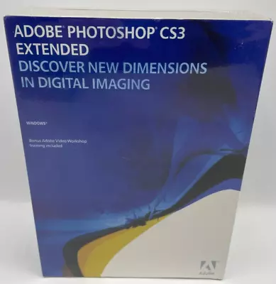$239.95 • Buy Adobe Photoshop CS3 Extended (1 User/s) Full Retail Box Version - Windows 🔥 NEW