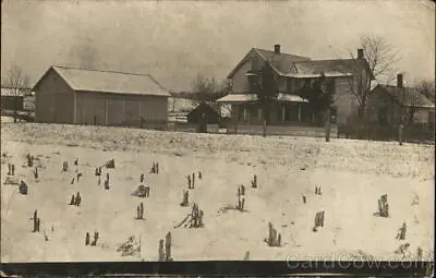 1911 RPPC MassillonOH Snowy Farm Stark County Ohio Real Photo Post Card Vintage • $13.99