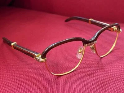 $2200 • Buy Vintage Cartier Malmaison Precious Bubinga Banana Light Wood 54mm 