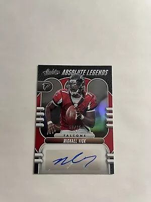 Michael Vick 2023 Absolute Football Legends Red Auto /75 Falcons • $15.50