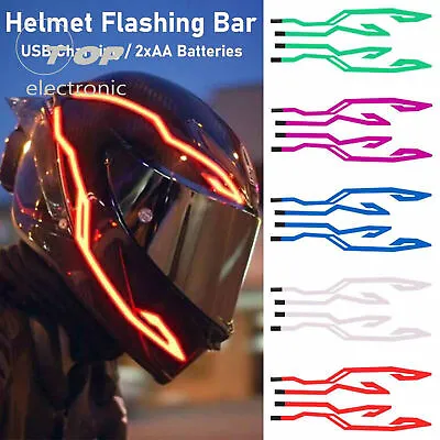 Motorcycle Helmet Light Strip Night Riding LED Light Flashing Signal Sticker • $9.98