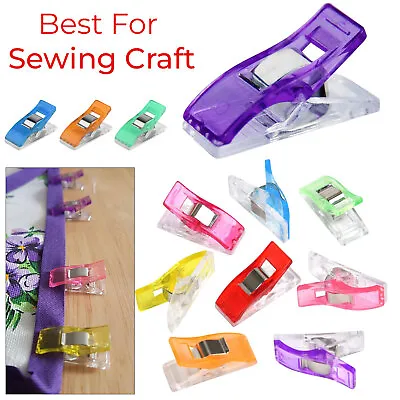 Multicolor Plastic Clips Clamps For Sewing Quilting Binding Hanging Photo Paper • £4.99