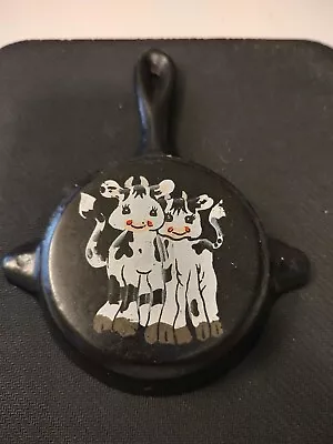 Vintage Miniature CAST IRON SKILLET ASHTRAY Souvenir  Painted  Cows • $7.50