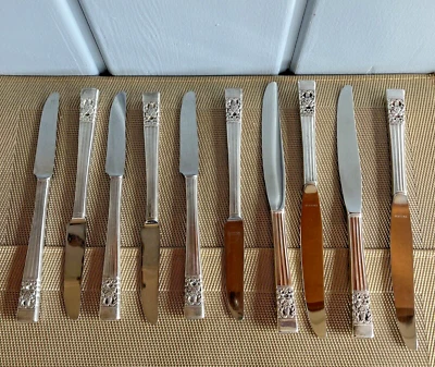 $59.99 • Buy 10 Vtg Oneida Community Silver Plate Silverware Flatware CORONATION Knives Steak