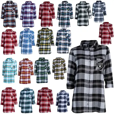 Officially Licensed NFL Women's Plaid Night Shirt By Concepts Sport 613433-J • $25