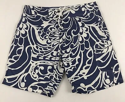 J. Crew Original Swimwear Mens Board Shorts Floral Size 34 Blue • $19.99