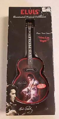 Elvis Illuminated Musical Ornament Viva Las Vegas Guitar Shape • $19.99