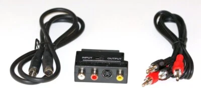 £12.50 • Buy SCART TV / AV To S-Video & RCA Phono Audio Breakout Adapter Lead / Cable Kit